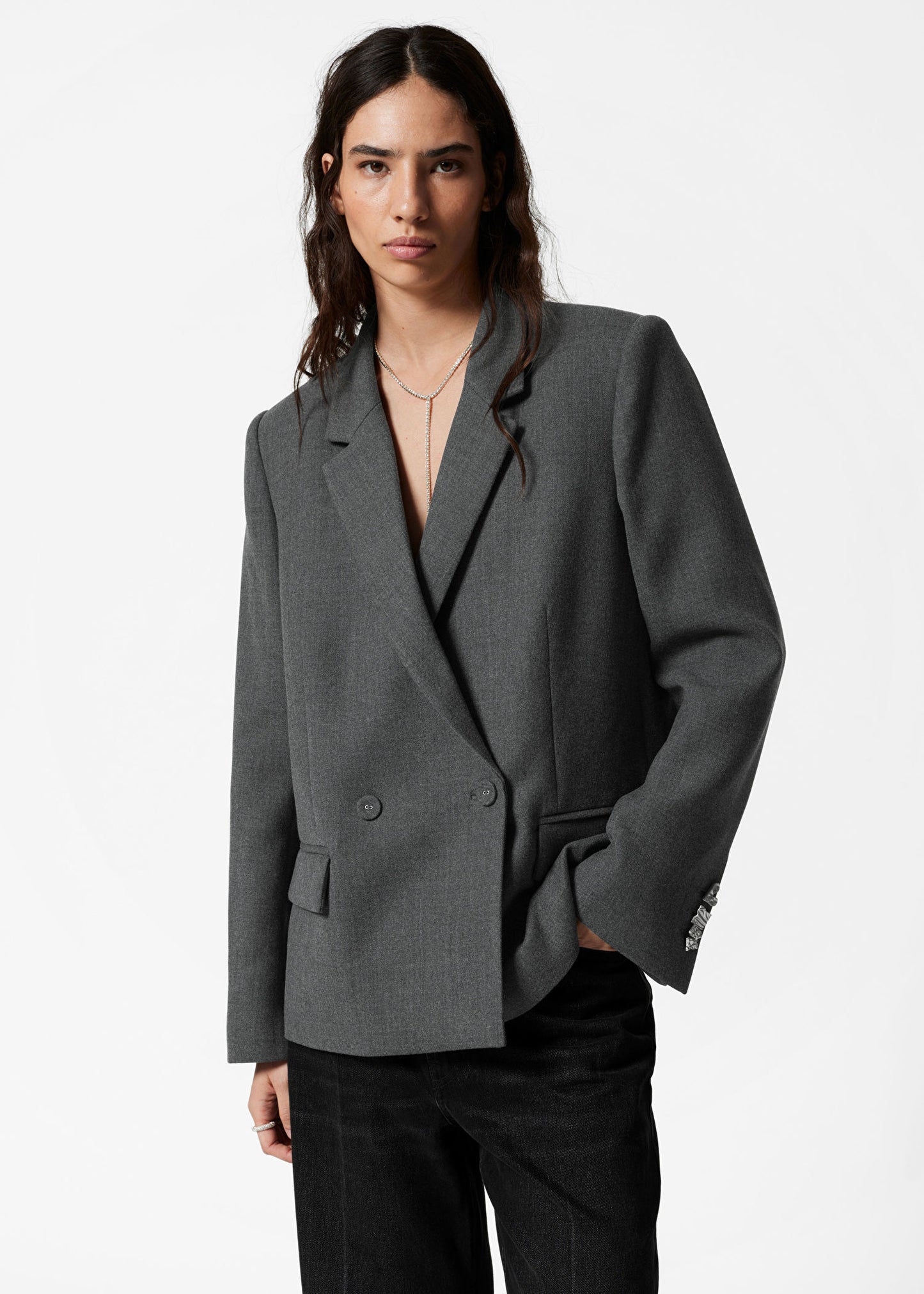 Double-Breasted Wool-Blend Blazer