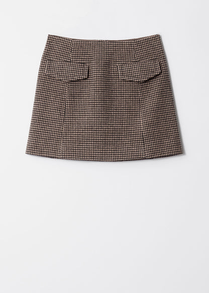 Flap-Pocket Mini Skirt