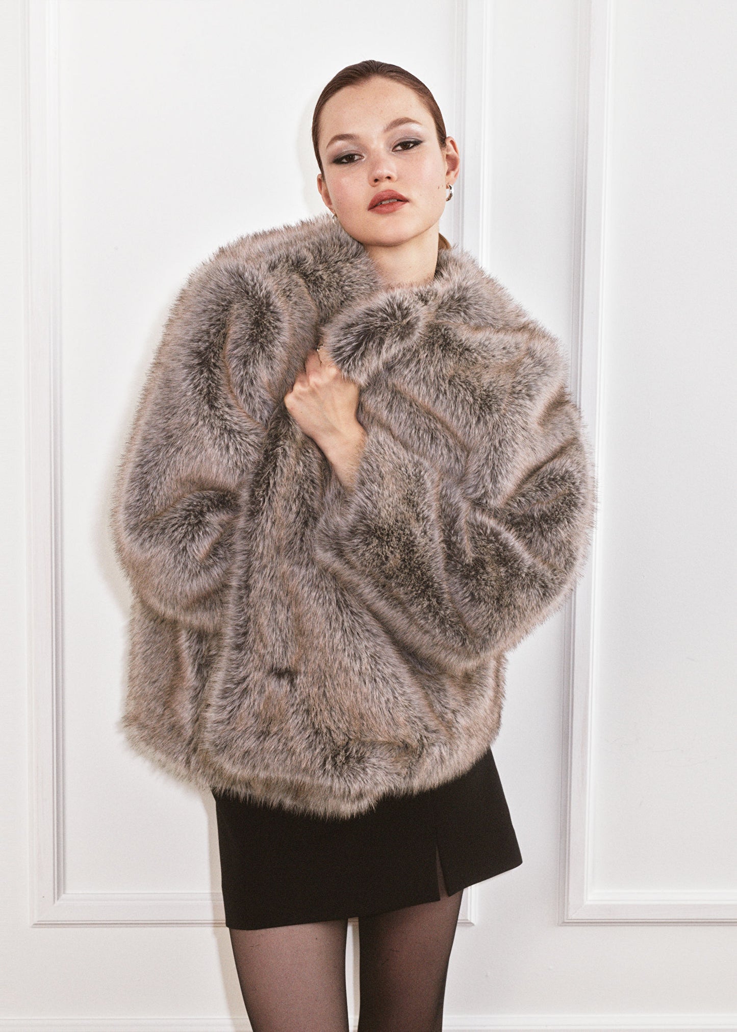 Belted Faux Fur Jacket