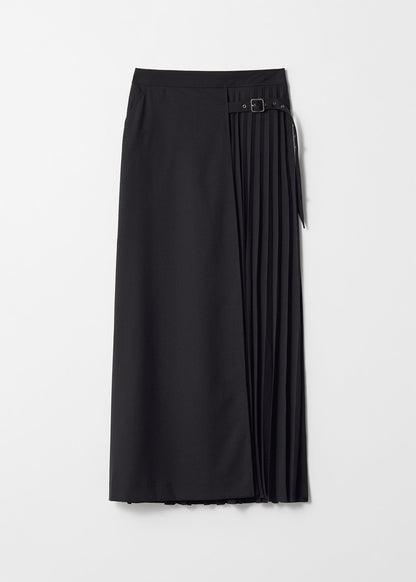 Belted Pleated Maxi Skirt