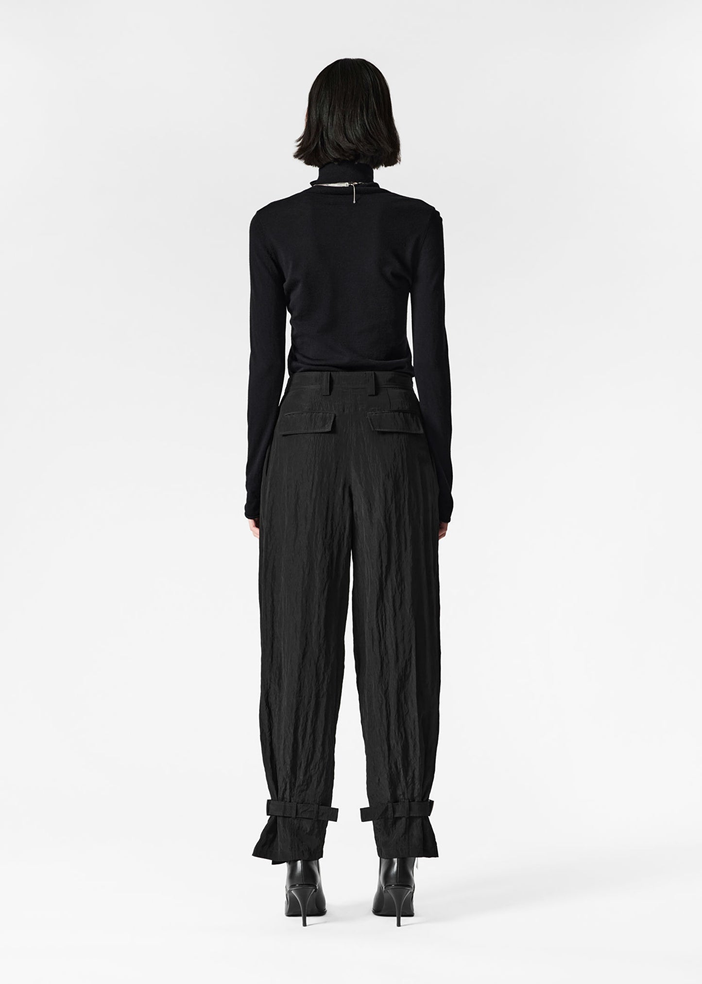 Belted Box-Pleat Trousers