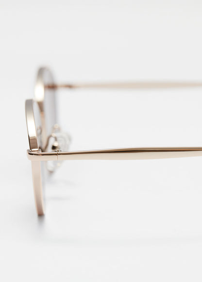 Oval-Frame Metal Sunglasses