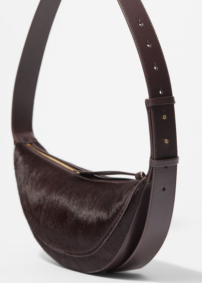 Hair-Textured Paneled Leather Bag