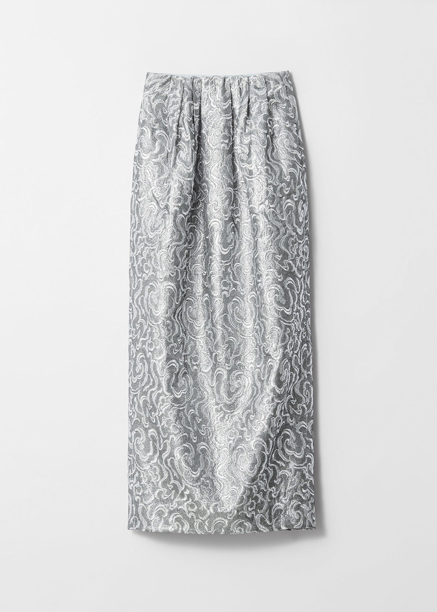 Metallic Jacquard Midi Skirt