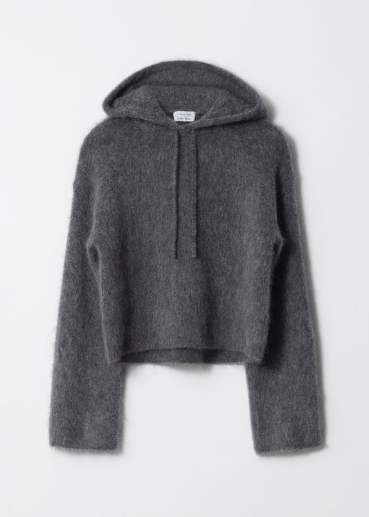 Knitted Mohair-Blend Hoodie