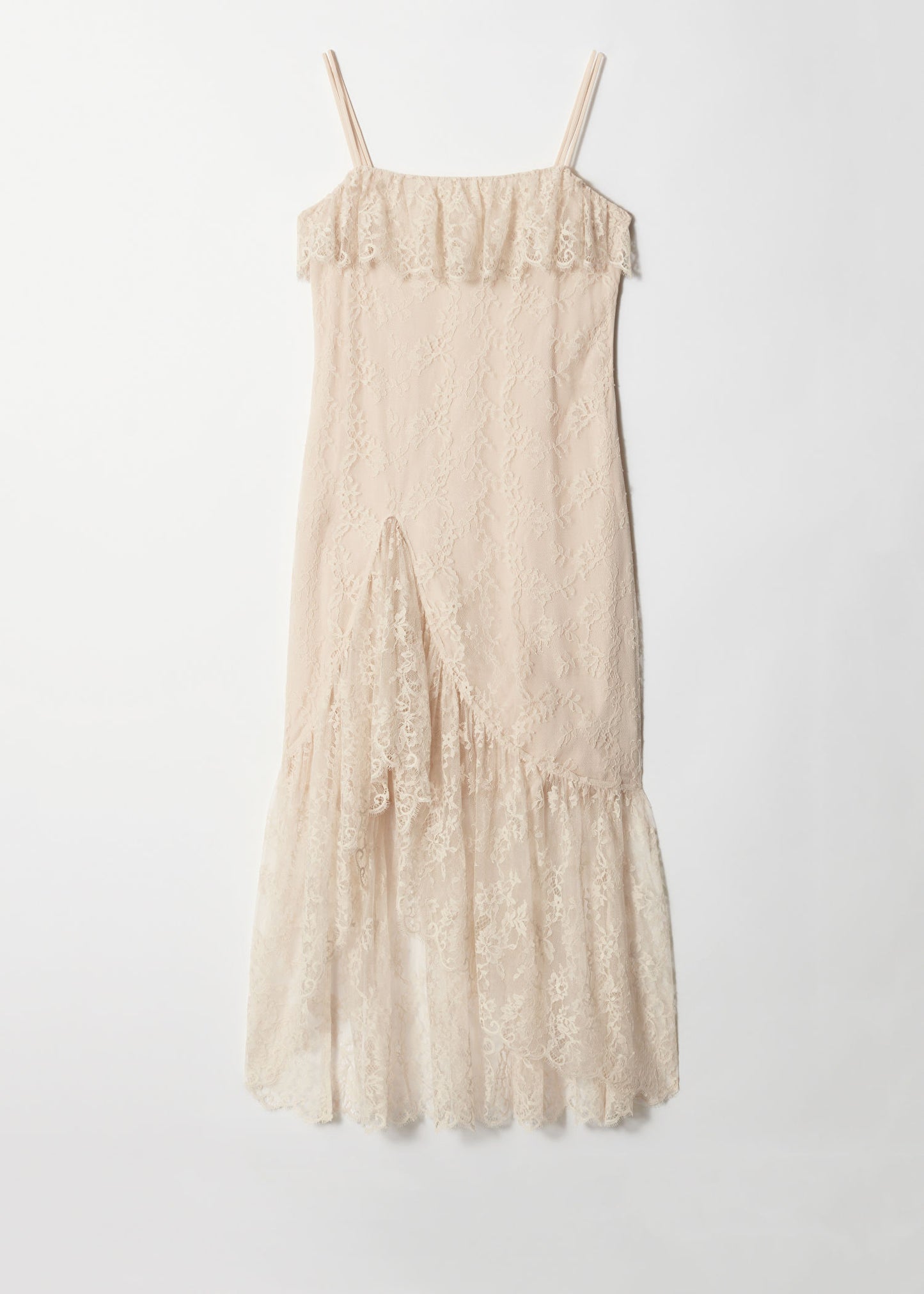 Ruffle Lace Midi Dress