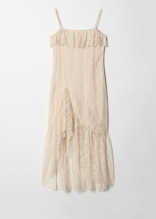 Ruffle Lace Midi Dress