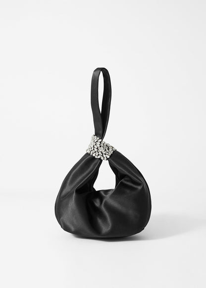 Crystal-Embellished Satin Pouch