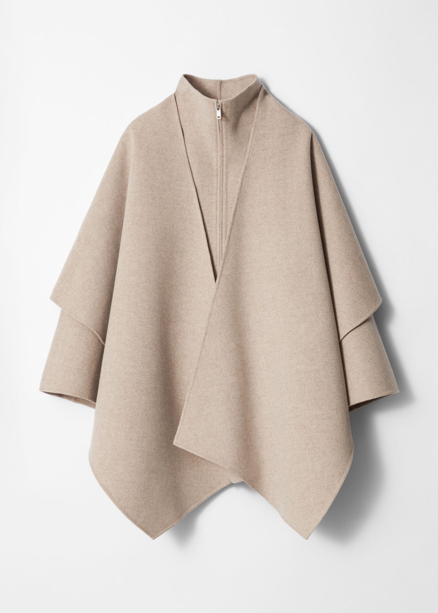 Asymmetric Wool Cape