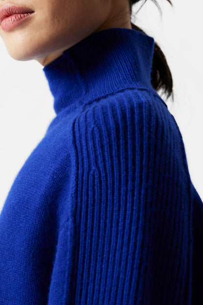 Panelled Wool Turtleneck Jumper