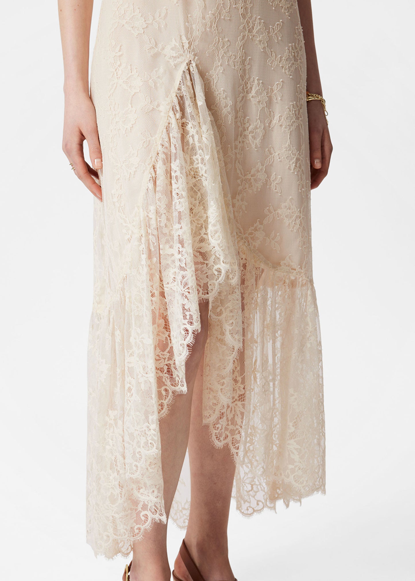 Ruffle Lace Midi Dress
