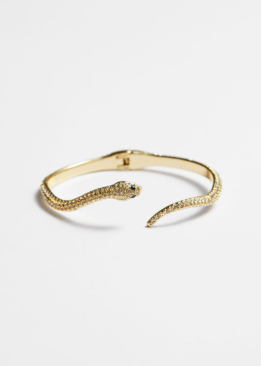 Crystal-Encrusted Snake Bracelet