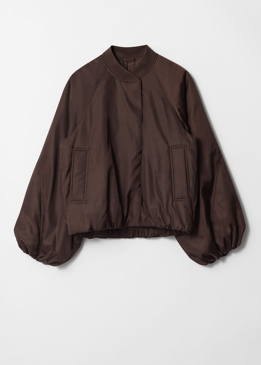 Voluminous-Sleeve Bomber Jacket