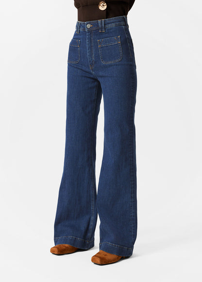 High-Waist Bootcut Jeans