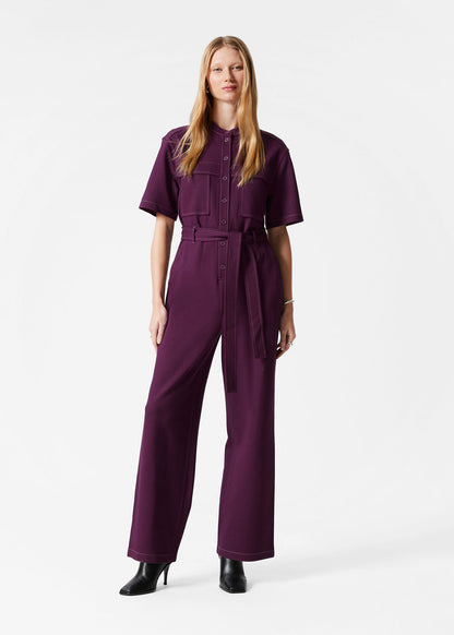 Short-Sleeve Utility Jumpsuit