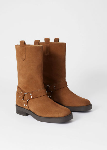 Suede Biker Boots