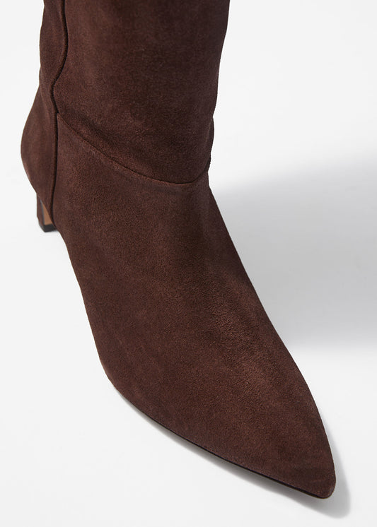 Pointed-Toe Knee-High Boots