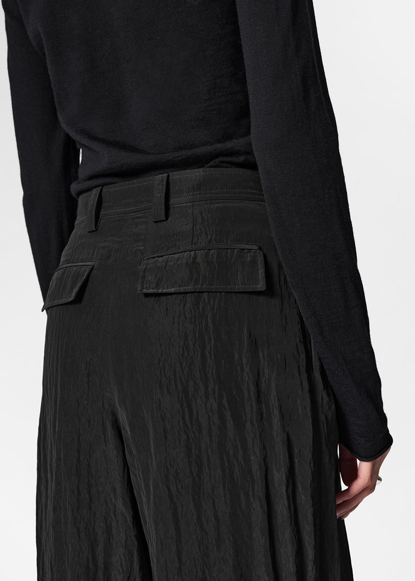 Belted Box-Pleat Trousers