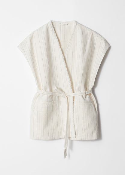 Raw-Edge Wrap Waistcoat