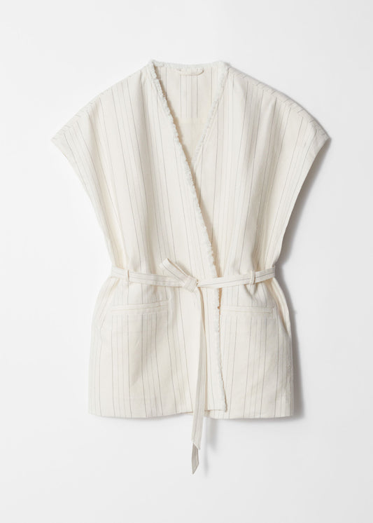 Raw-Edge Wrap Waistcoat