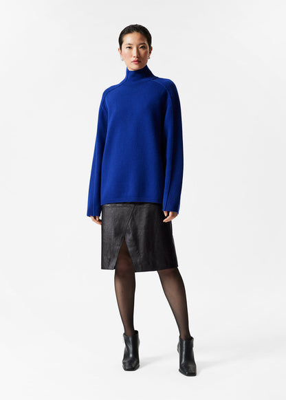 Panelled Wool Turtleneck Jumper