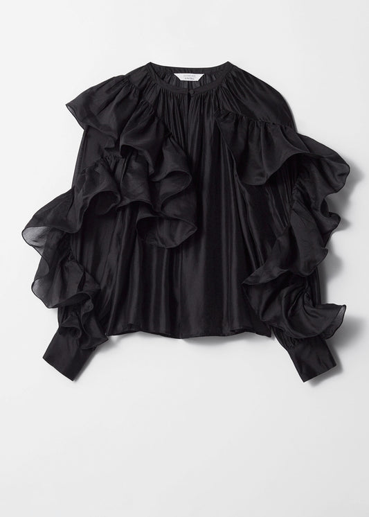 Asymmetric Ruffle Blouse
