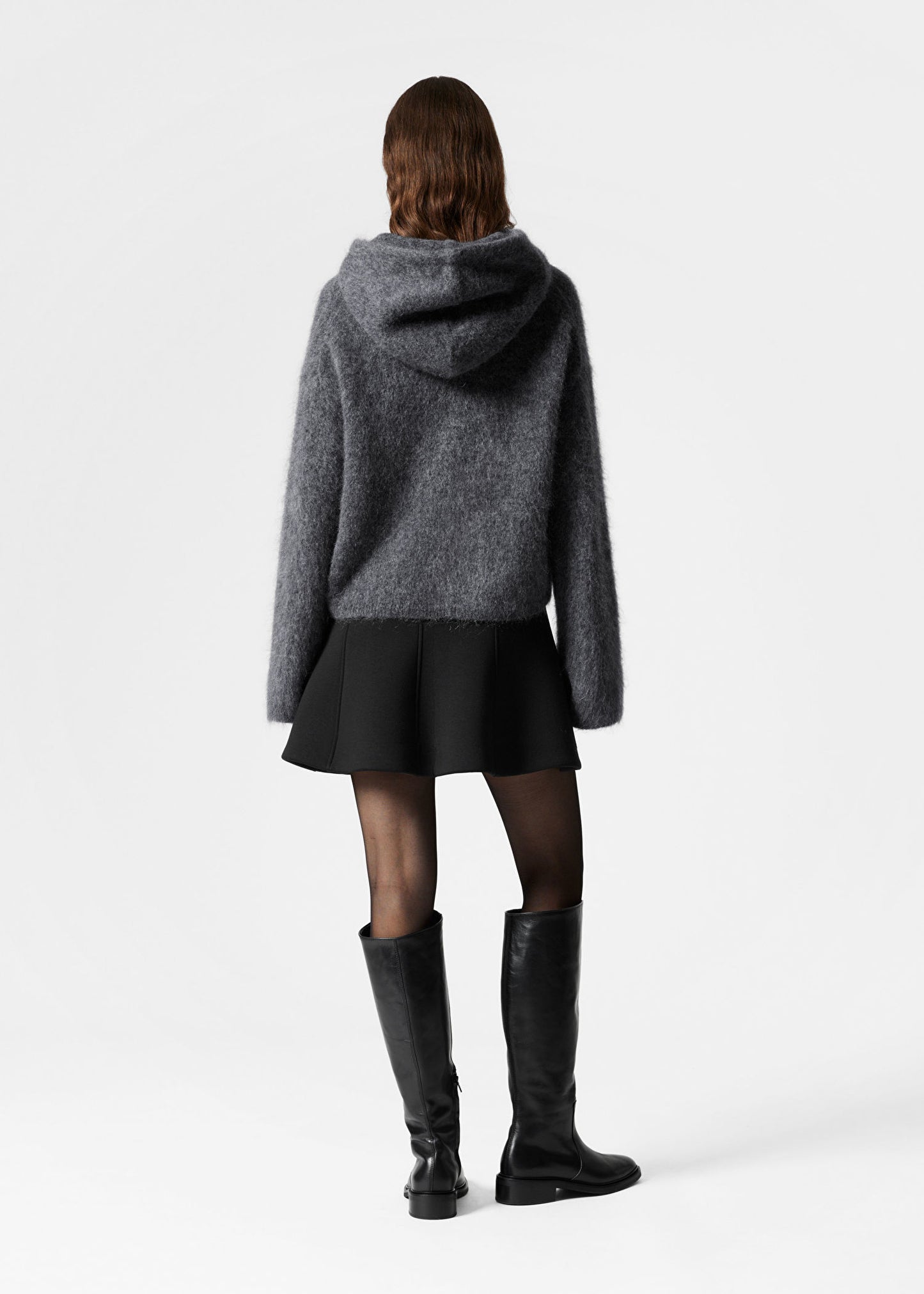 Knitted Mohair-Blend Hoodie