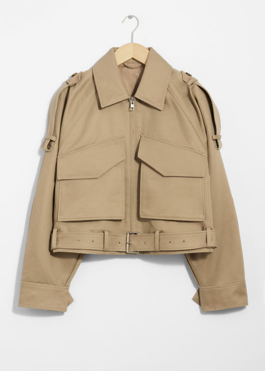 Belted Patch-Pocket Jacket