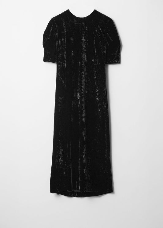 Slit-Detailed Velvet Midi Dress