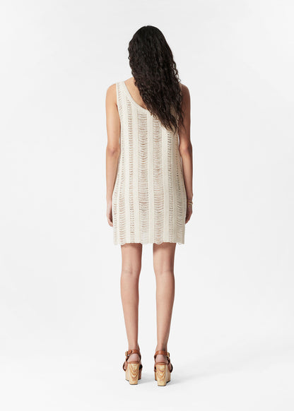 Pearl-Knit Mini Dress