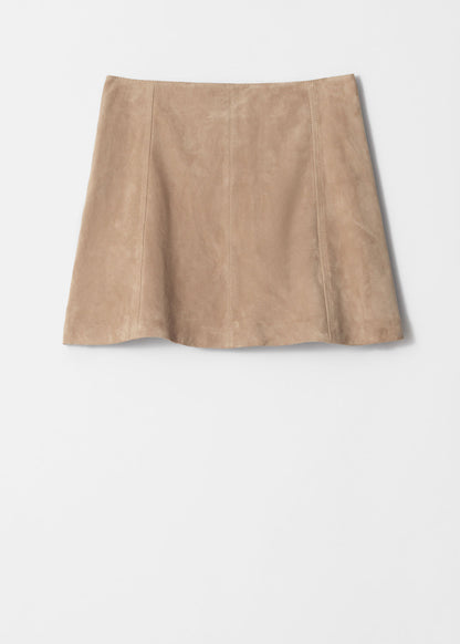 A-Line Leather Mini Skirt