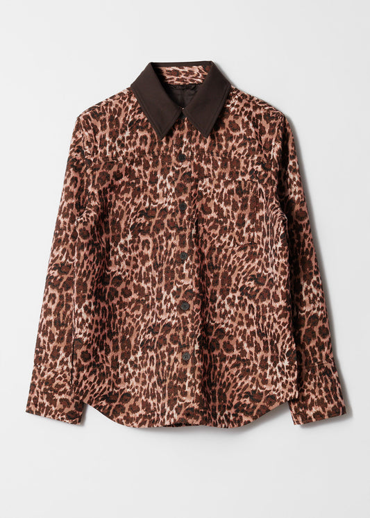 Contrast Collar Jacquard Jacket