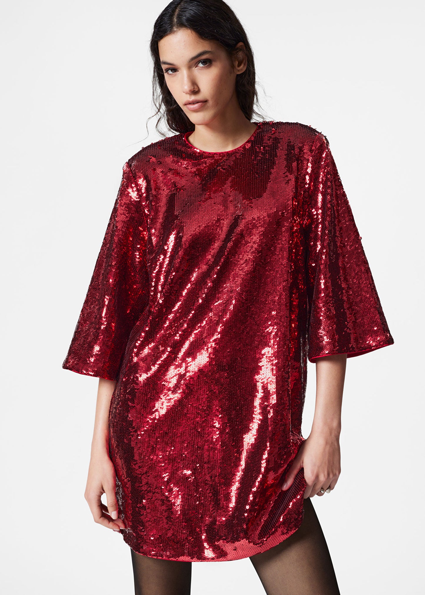 Sequined Mini Shift Dress