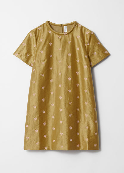 Shiny Jacquard Shift Dress