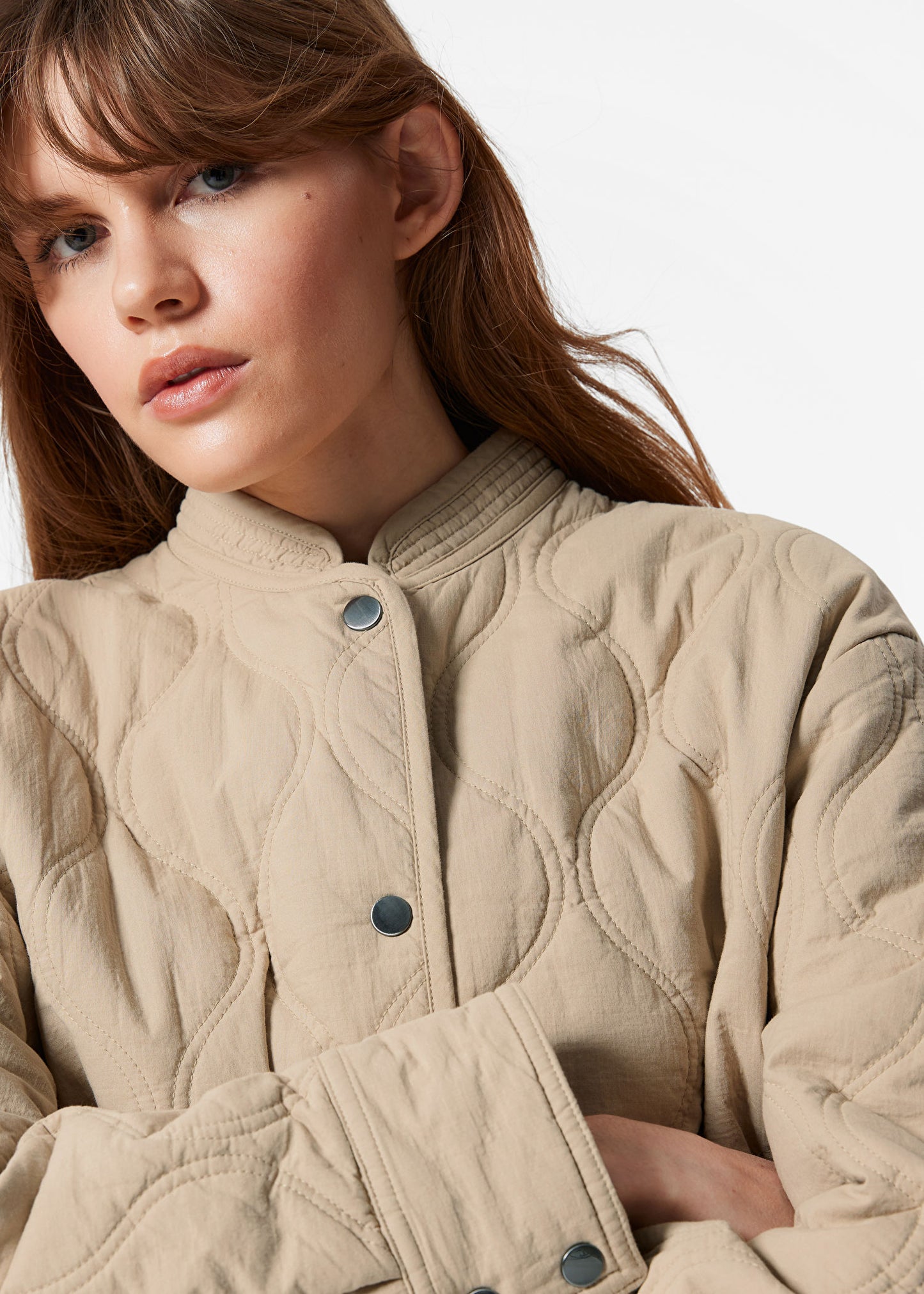 Quilted Stand-Collar Jacket