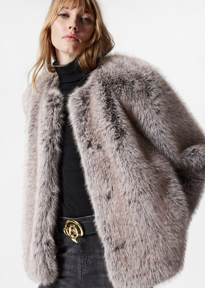 Belted Faux Fur Jacket