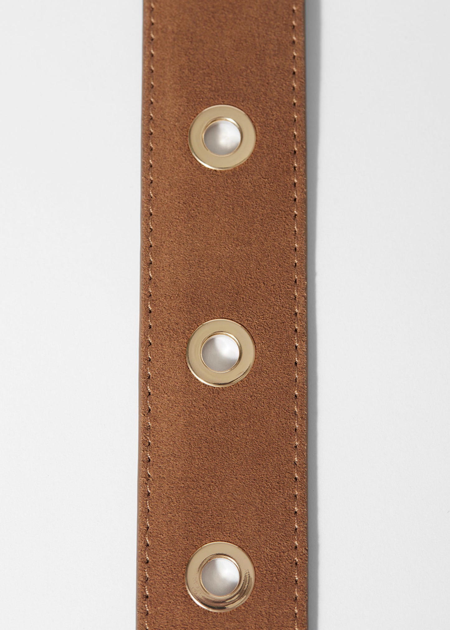 Eyelet-Embellished Suede Belt