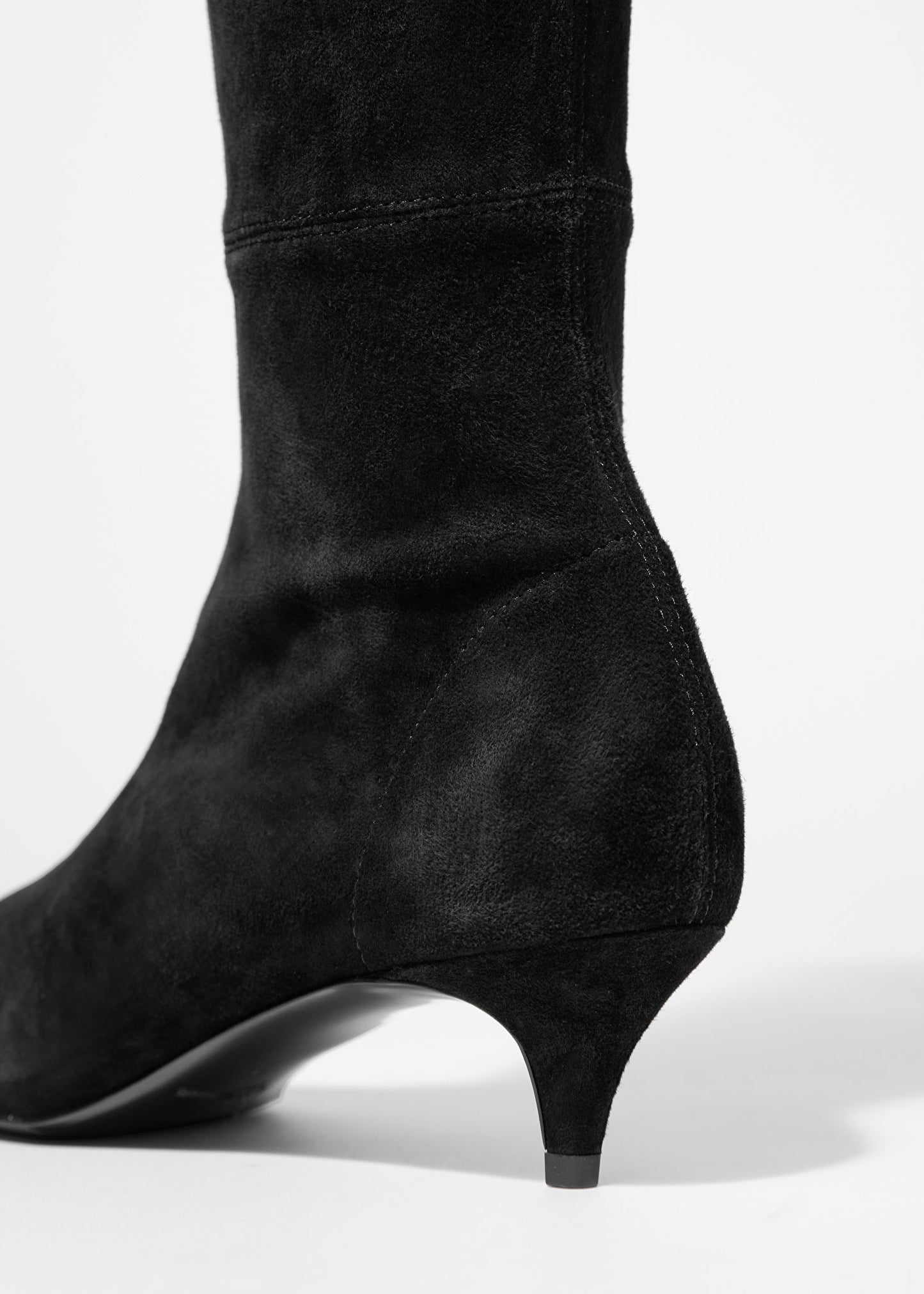 Stretch-Suede Knee Boots