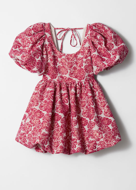 Balloon-Sleeve Mini Dress