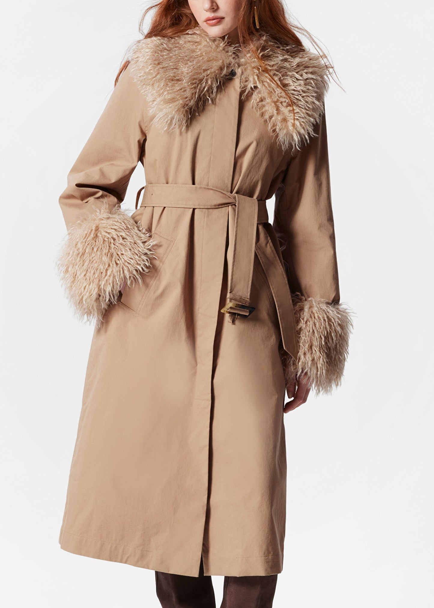 Faux Fur Collar Coat