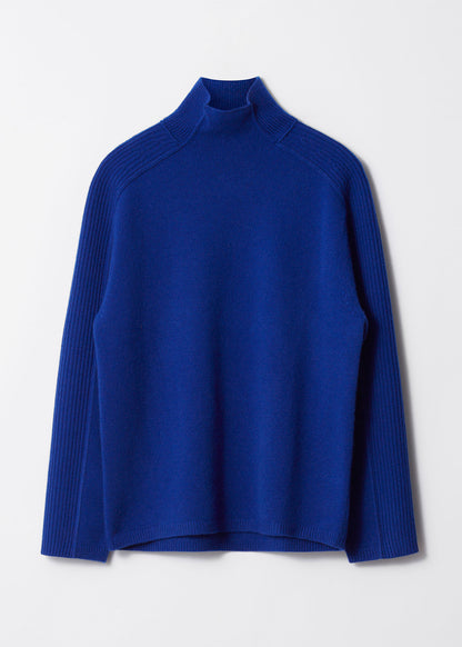 Panelled Wool Turtleneck Jumper