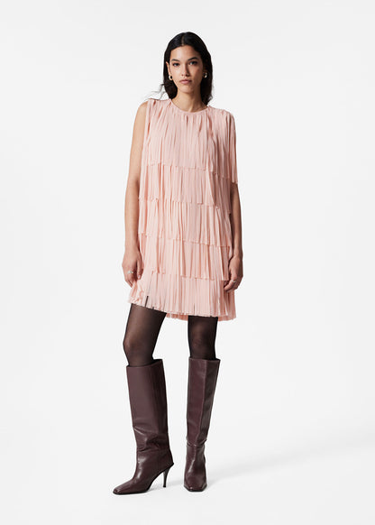 Fringed Mini Shift Dress