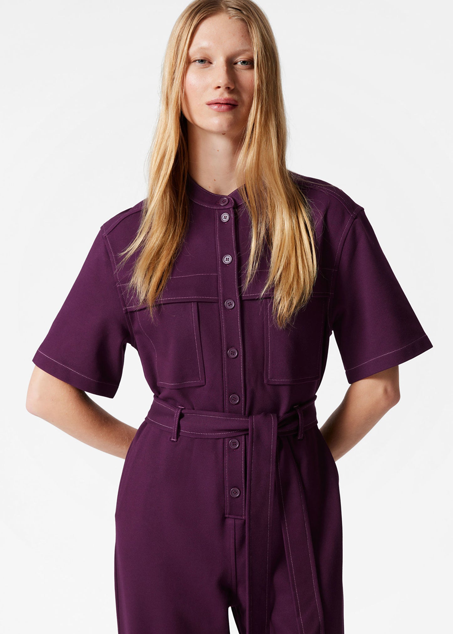 Short-Sleeve Utility Jumpsuit