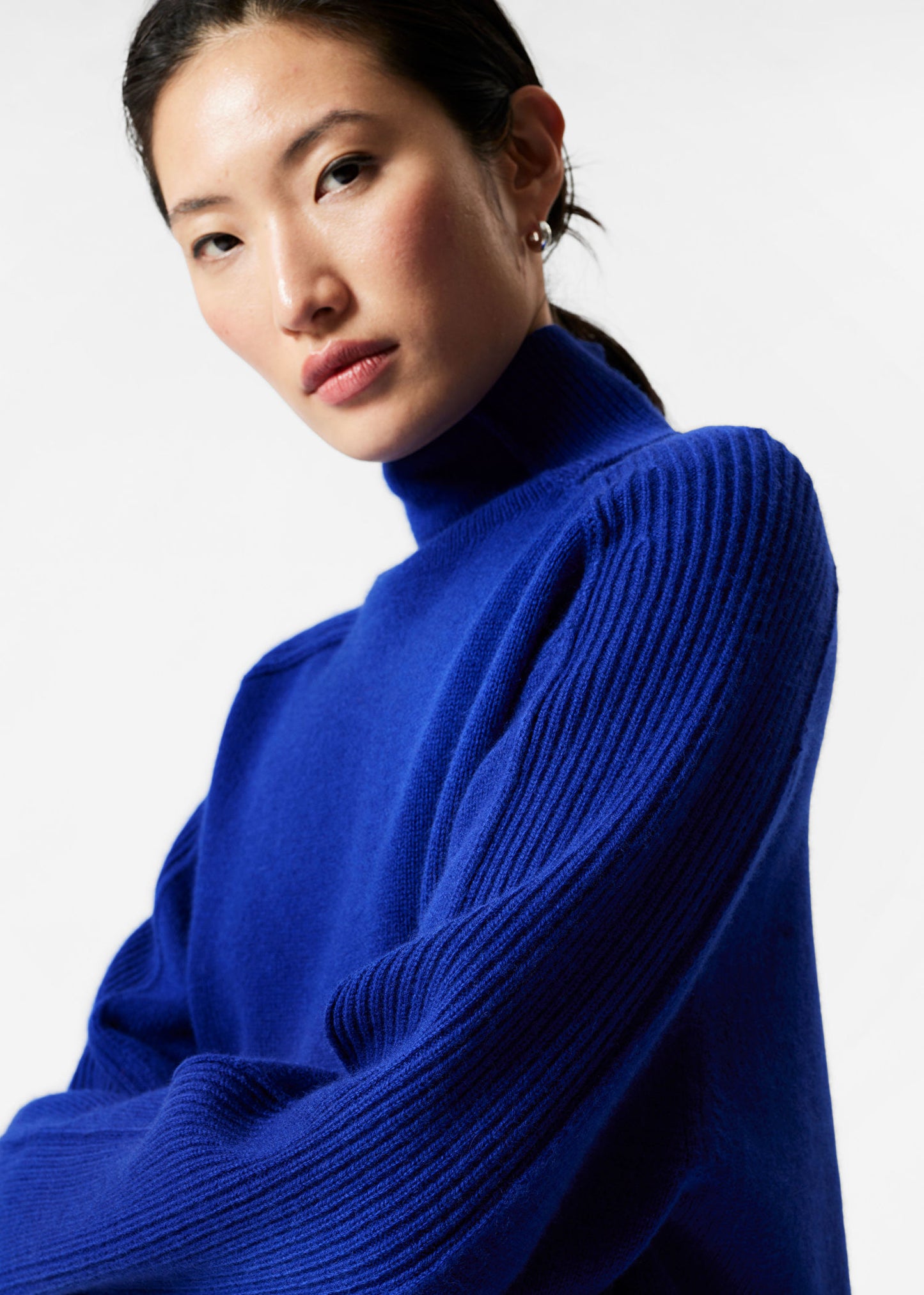 Panelled Wool Turtleneck Jumper