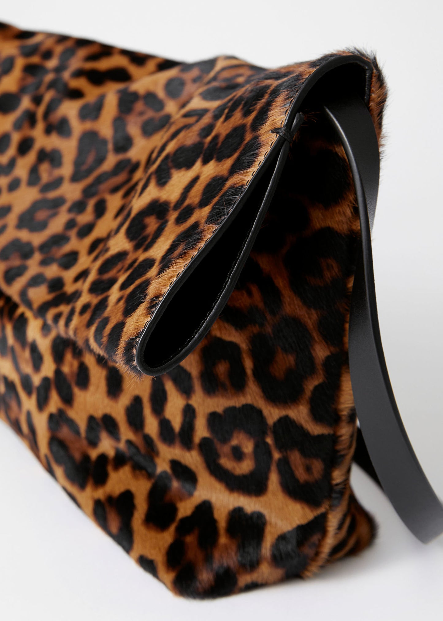 Folded Leopard-Print Clutch