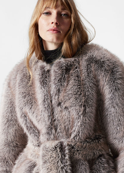 Belted Faux Fur Jacket