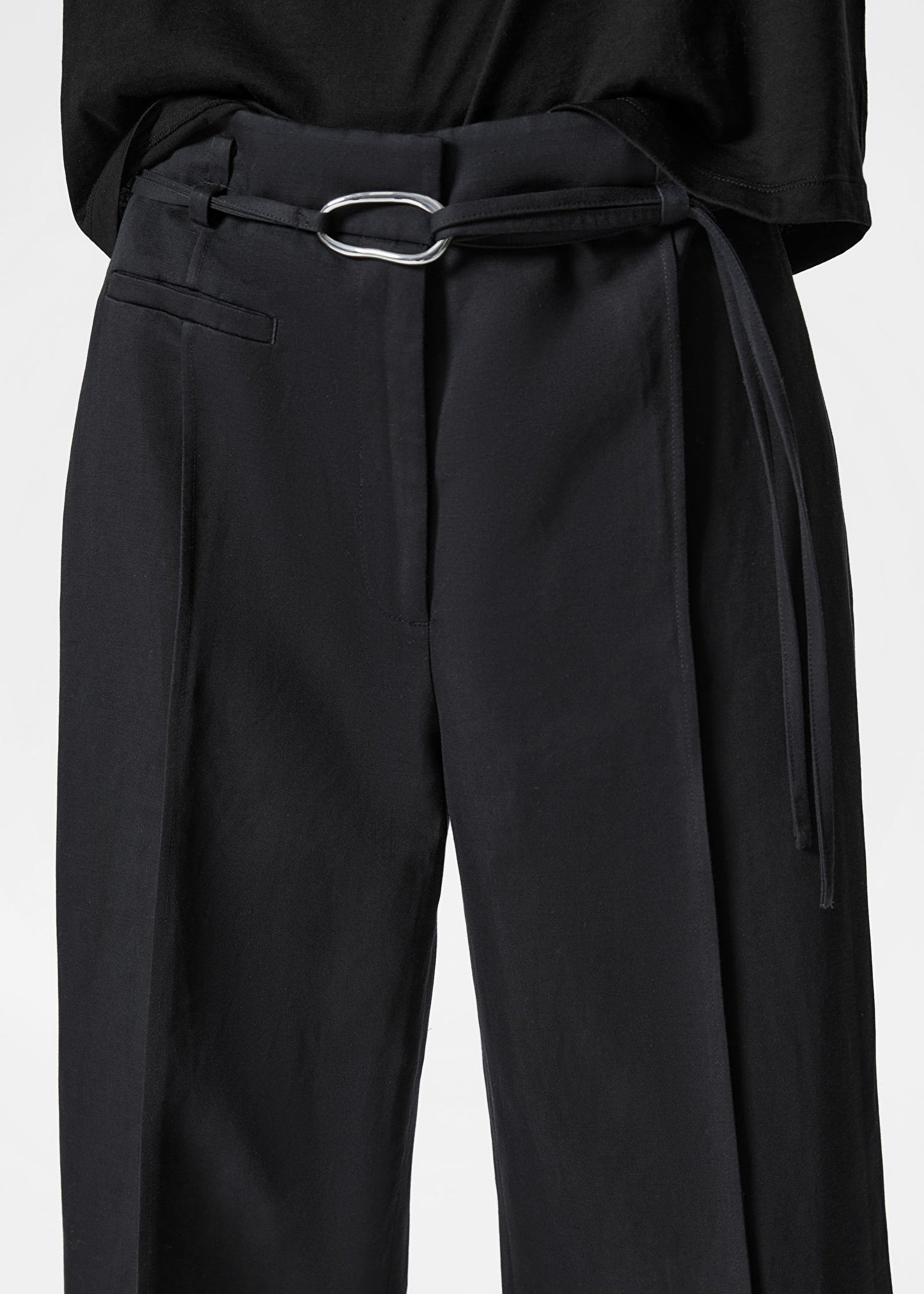 Tailored Tie-Belt Trousers