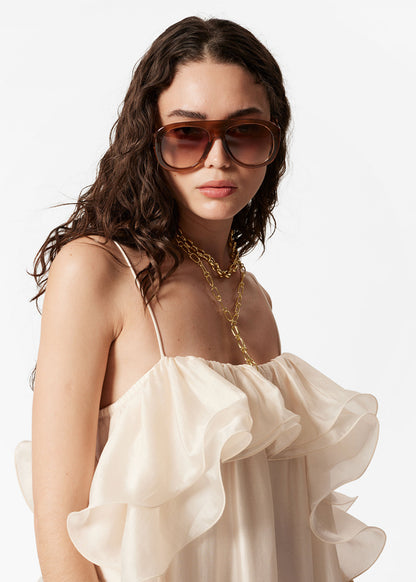 Off-Shoulder Ruffle Maxi Dress