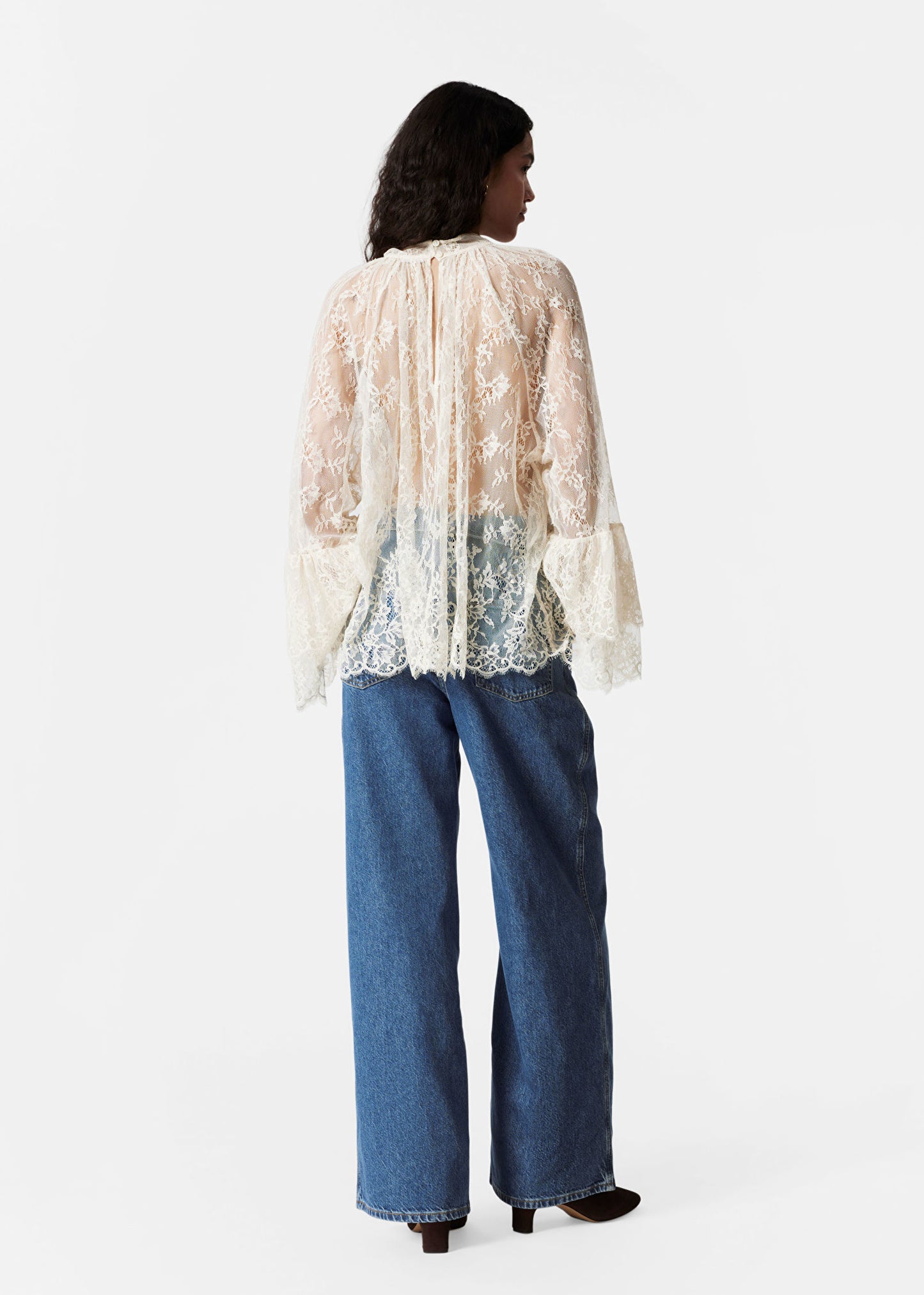 Flounced Lace Blouse