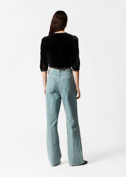 Velvet Cropped Blouse